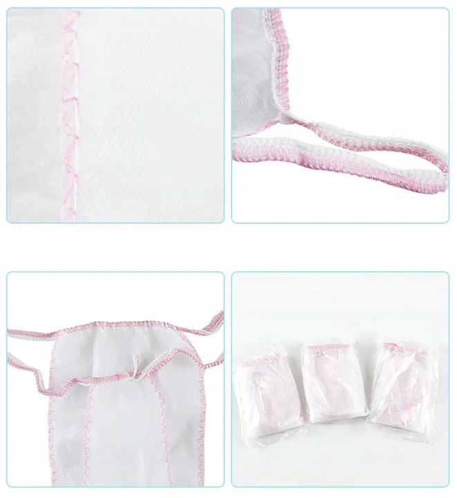 Włókninowe Stringi Majtki Jednorazowe Białe Damskie Masażu Zabiegów 100szt.