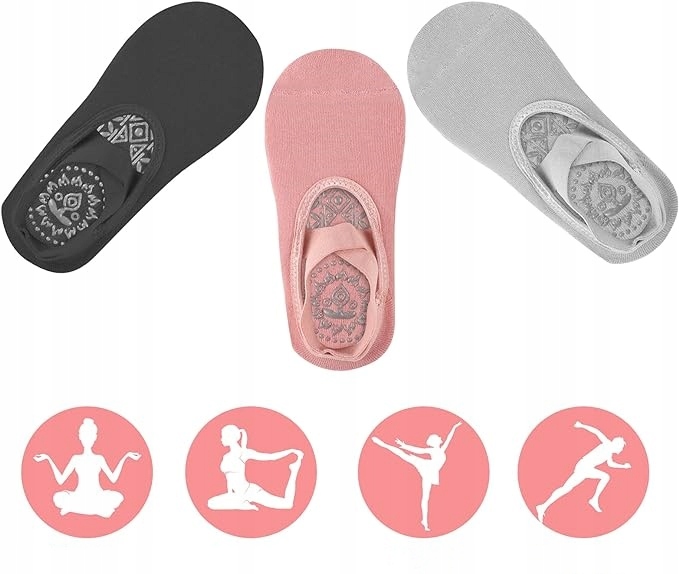 SKARPETKI DO JOGI SKARPETKI DAMSKIE DO TAŃCA DO TAŃCA PILATES x 3 pary
