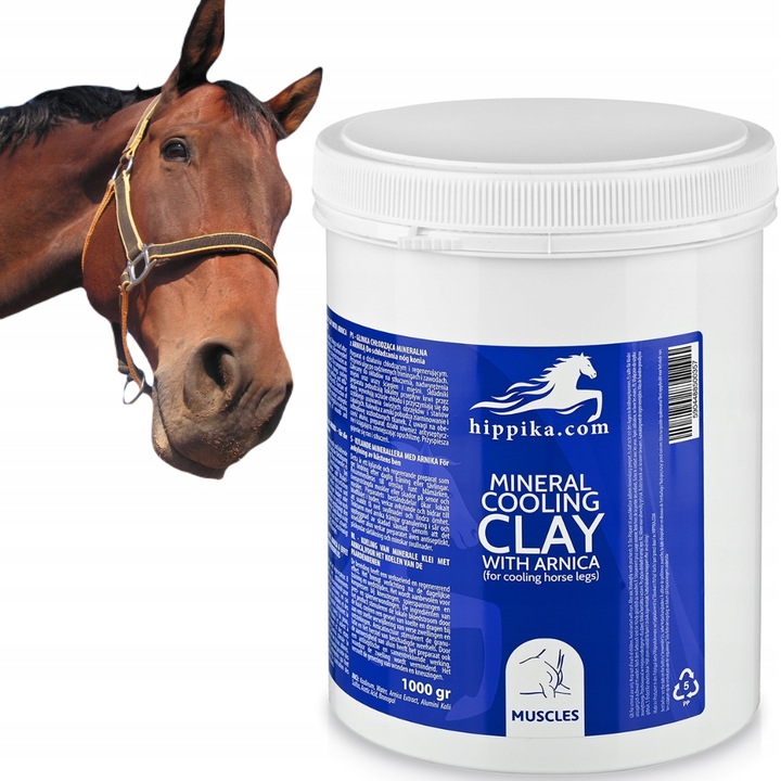 Glinka chłodząca łagodząca mineralna z arniką dla koni XXL 1,5 kg SKUTECZNA