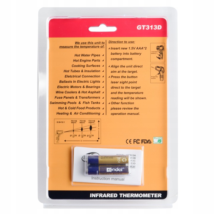 PIROMETR TERMOMETR LASEROWY BEZDOTYKOWY NA PODCZERWIEŃ EMISYJNOŚĆ -50 +950°