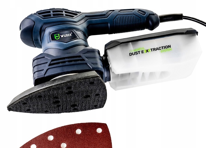 SZLIFIERKA MIMOŚRODOWA OSCYLACYJNA ELEKTRYCZNA WUBER Z REGULACJĄ 3w1 1300W