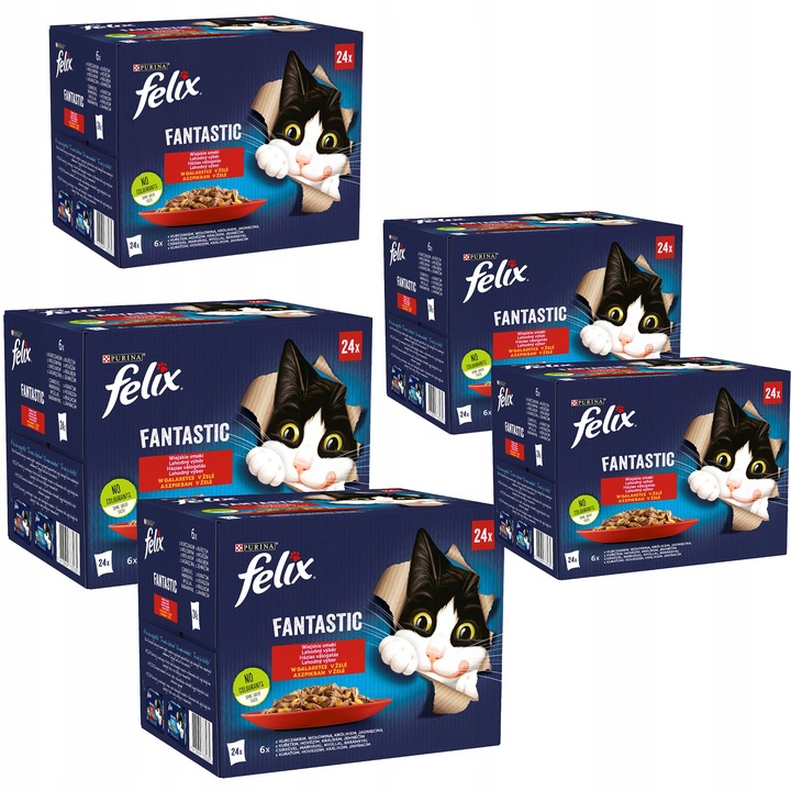 Felix Fantastic Karma dla kotów w galaretce 10,2 kg (120 x 85 g)