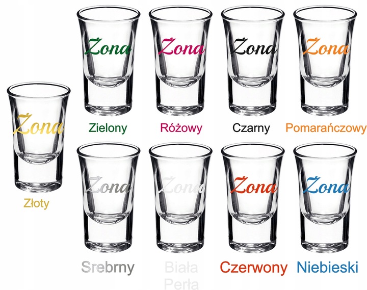 Kieliszki oszukane GRUBE DNO do wódki wesele ślub Pani Młoda Pan Młody