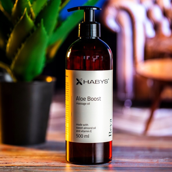 OLEJEK DO MASAŻU REYA ALOE BOOST 500 ML WITAMINA E UJĘDRNIA NAWILŻA HABYS