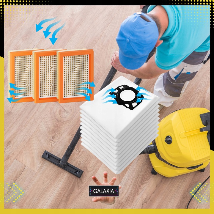 10x Worki do odkurzacza KARCHER WD4 WD5 WD6 MV4 MV5 MV6 SE 5.1000 +