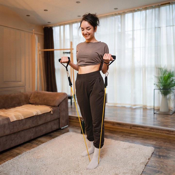 Gumy oporowe ekspandery zestaw do ćwiczeń rehabilitacji 80kg uchwyt