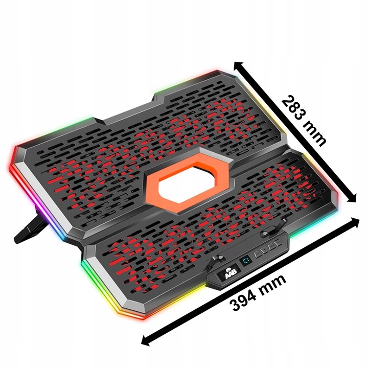 AAB EFFECTUM CICHA PODKŁADKA CHŁODZĄCA LAPTOP PODSTAWKA NOTEBOOK RGB 9-17"