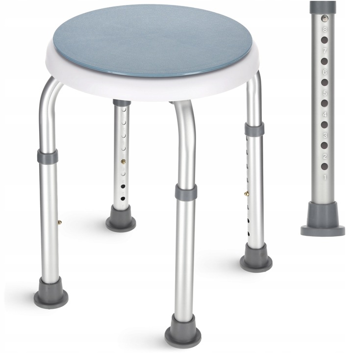 TABORET OBROTOWY STOŁEK SIEDZISKO DO WANNY POD PRYSZNIC REGULOWANA WYSOKOŚĆ