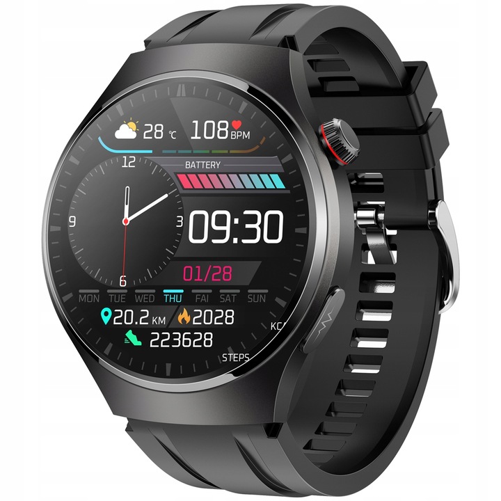 SMARTWATCH DO POMIAR GLUKOZY POLSKIE MENU ROZMOWY ZEGAREK MĘSKI + 3 PASKI