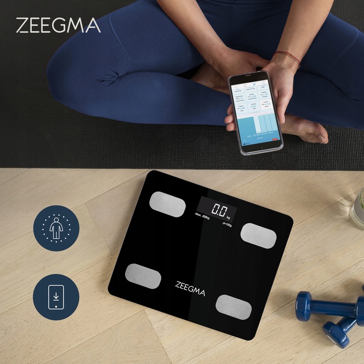 WAGA ŁAZIENKOWA ANALITYCZNA SMART ANALIZA 200kg IOS LCD ANDROID