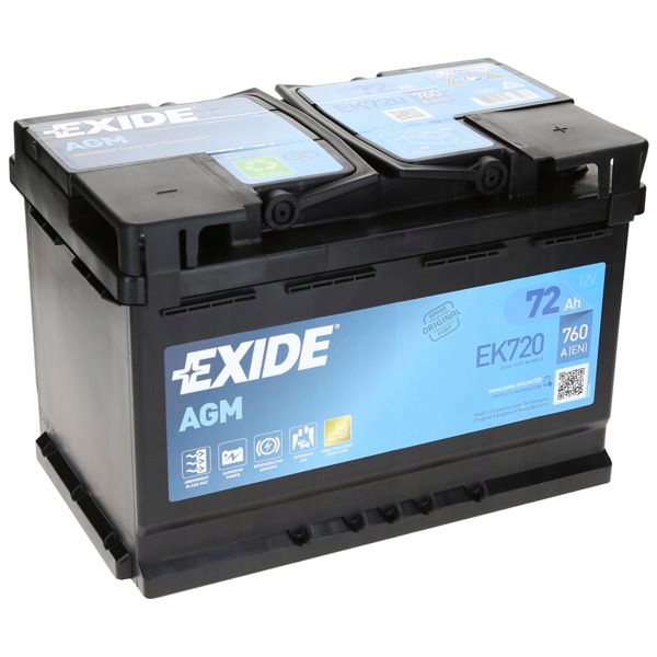 AKUMULATOR SAMOCHODOWY EXIDE START-STOP AGM 70AH 760A EK700 EK720