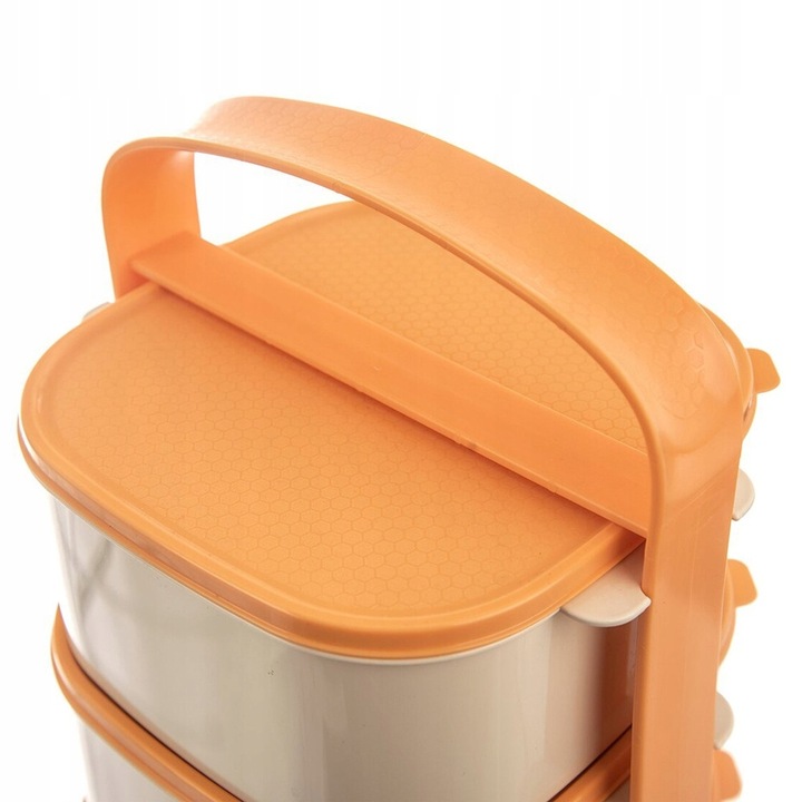 Menażka OBIADOWA 4-poziomowa piętrowa do przenoszenia żywności obiadów