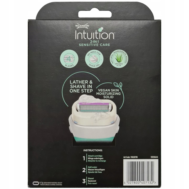 Zestaw WILKINSON Intuition Sensitive Care 3x Wkłady + Rączka