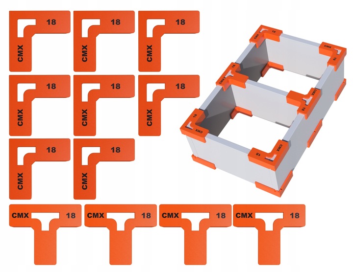 ZESTAW UCHWYT STOLARSKI SZABLON DO MOCOWANIA KORPUSÓW PŁYT Lx8 SZT Tx4