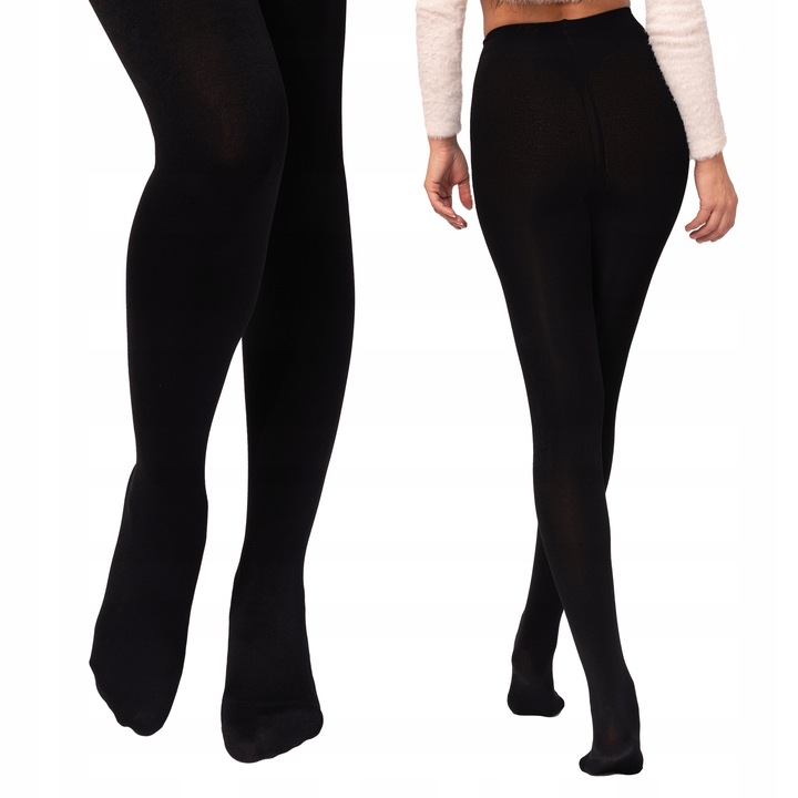 PIRO Rajstopy ocieplane POLARKIEM ciepłe wygodne WEŁNA WIELBŁĄDA czarne