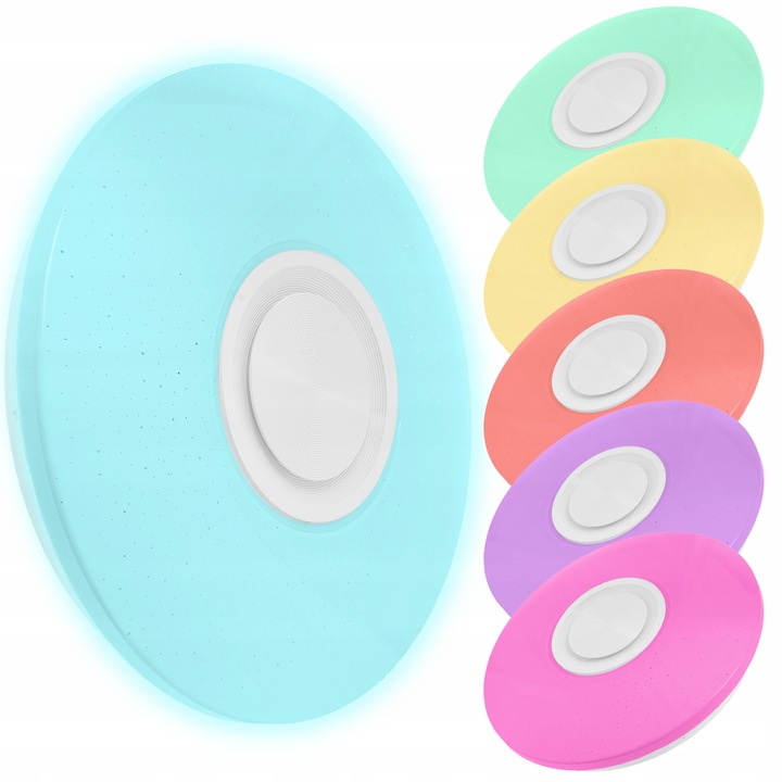 Lampa plafon LED RGB Kolorowa GŁOŚNIK Bluetooth 60w + Pilot Aplikacja