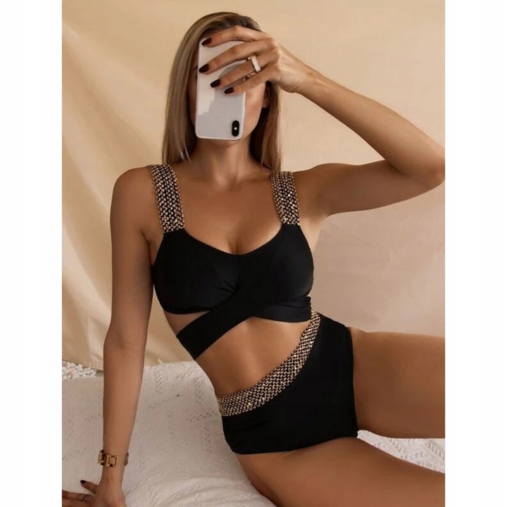 STYLOWY STRÓJ KĄPIELOWY BIKINI WYSOKI STAN