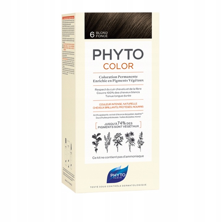 PHYTO COLOR FARBA DO WŁOSÓW ciemny blond 6 50 ml