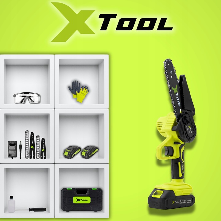 PIŁA AKUMULATOROWA ŁAŃCUCHOWA DO GAŁĘZI PILARKA RĘCZNA 6" 2x AKU