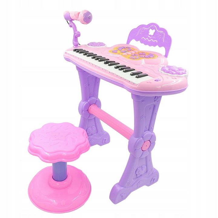 DUŻE PIANINO ORGANY KEYBOARD DLA DZIECI KRZESEŁKO MIKROFON NAGRYWANIE 37KL