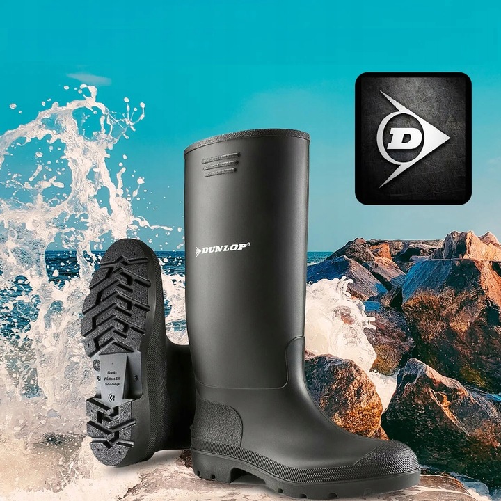 Kalosze Gumiaki Gumowce Robocze Wysokie Czarne PVC DUNLOP PRICEMASTOR r.43