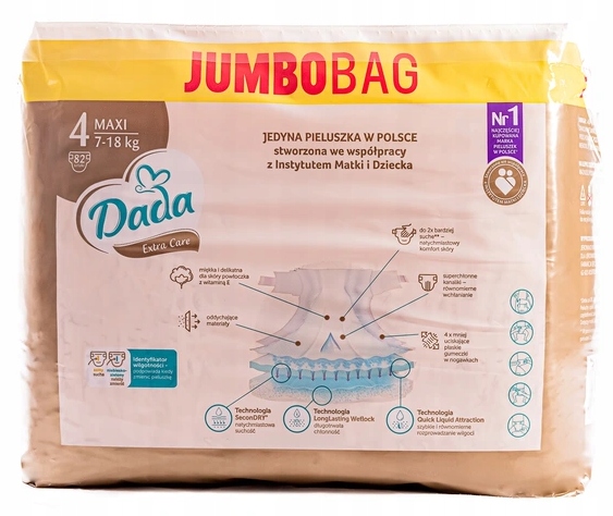 PIELUSZKI DADA EXTRA CARE ROZMIAR 4 82 SZT. PIELUCHY