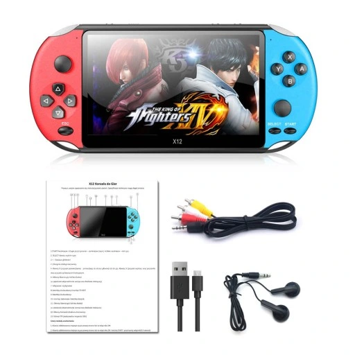 Konsola Przenośna do gier BEZPRZEWODOWA Polskie MENU 5000 GIER Retro x12