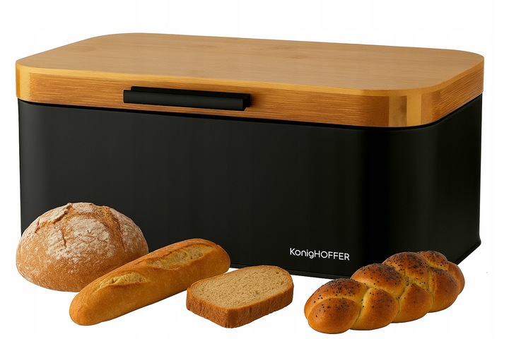 CHLEBAK STALOWY BAMBUSOWY POJEMNIK STALOWY NA BUŁKI CHLEB PIECZYWO BAMBUS