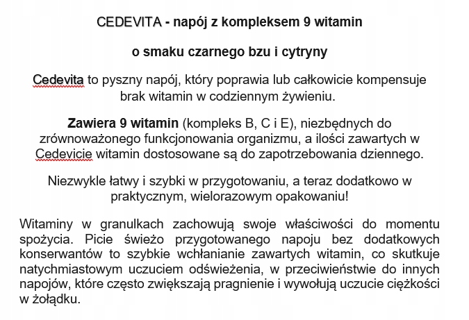 Cedevita Bazga limun. Opakowanie 900 g.