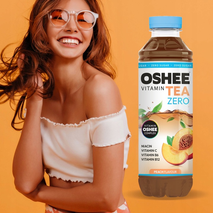 Oshee Zero Vitamin Tea Napój Brzoskwinia 555ml x6