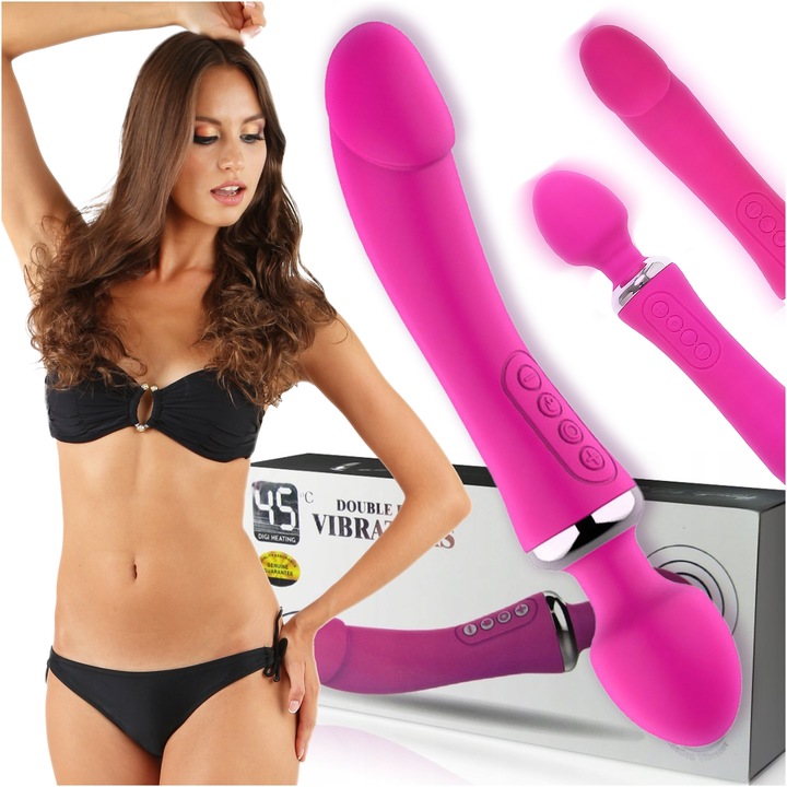 LUKSUSOWY WIBRATOR DAMSKI 2w1 PODGRZEWANY DO 45stC - USB DAWCA ORGAZMÓW