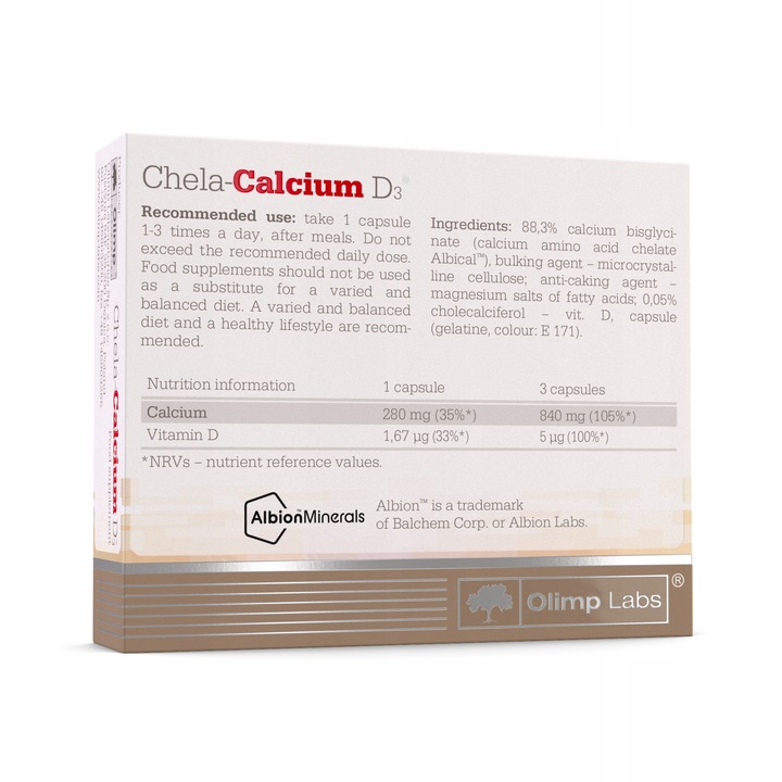OLIMP CHELA-CALCIUM D3 30kaps ZDROWE KOŚCI ZĘBY