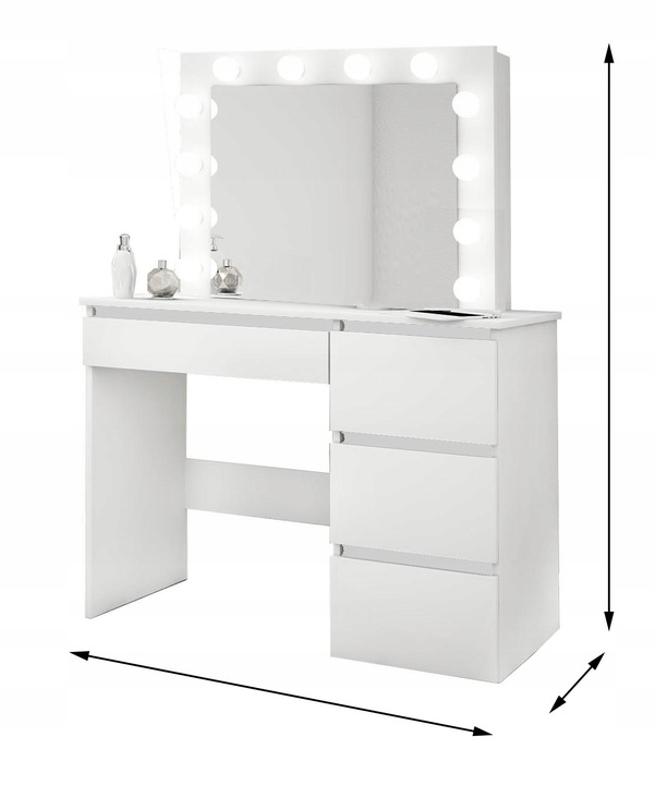 TOALETKA IZA 12 LED Z ŻARÓWKAMI DO WIZAŻU MAKIJAŻ