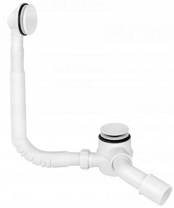 Syfon do wanny biały z korkiem klik-klak super HC2600CL-WH wannowy