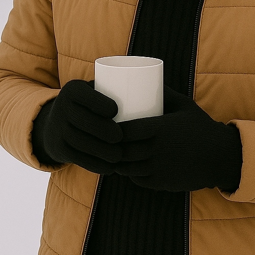 zimowy KOMPLET męski CZAPKA + KOMIN + RĘKAWICZKI DOTYKOWE ciepły