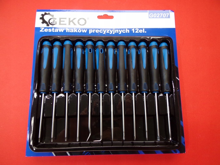 ZESTAW HAKÓW HACZYKÓW PRECYZYJNYCH WKRĘTAKI 12 EL