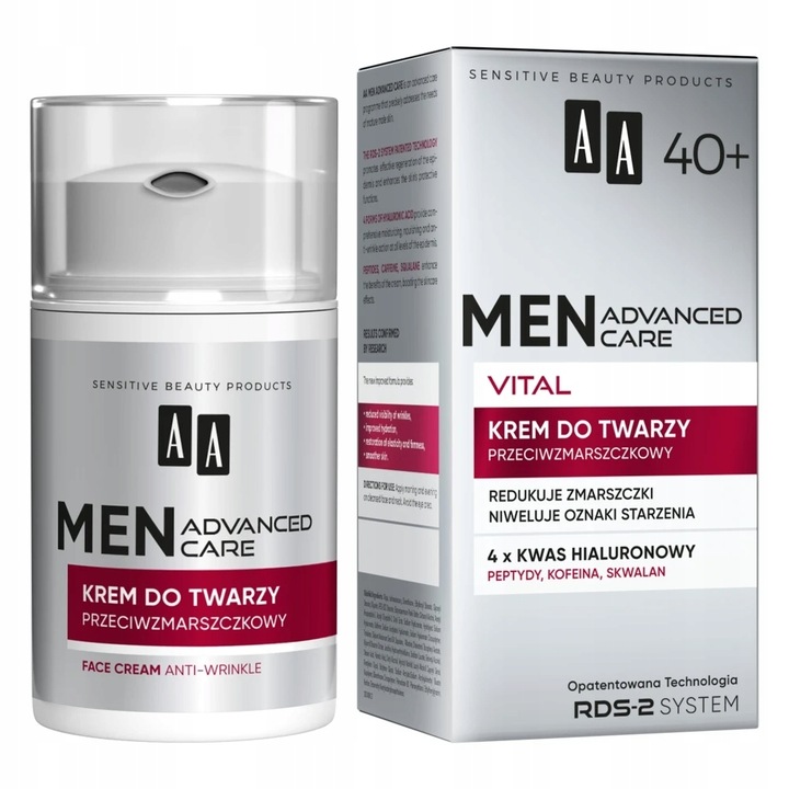 AA MEN ADVANCED CARE VITAL 40+ krem do twarzy przeciwzmarszczkowy 50ml