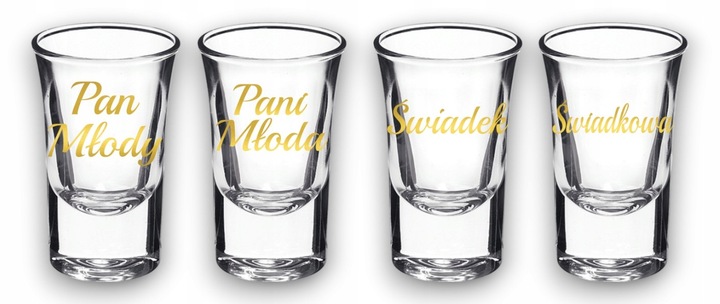 Kieliszki oszukane wesele ślub grube dno Pani Pan Świadkowa Świadek NALEWAK