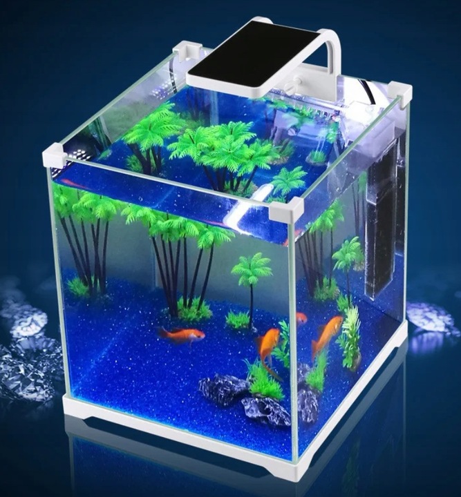 Krewetkarium 15L Akwarium Kostka GOTOWY ZESTAW Lampa LED Filtr
