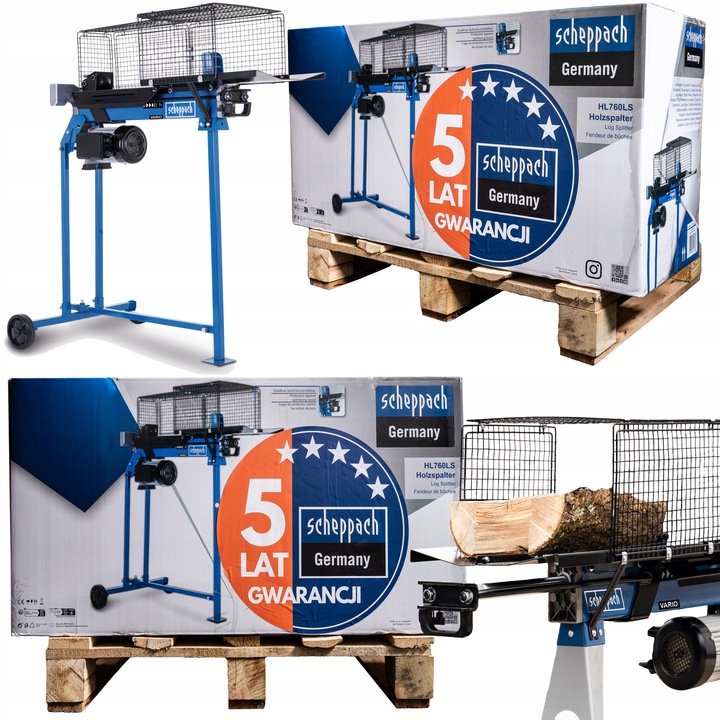 ORYGINALNA MOCNA ŁUPARKA DO DREWNA SCHEPPACH GERMANY HL760LS ZE STOJAKIEM