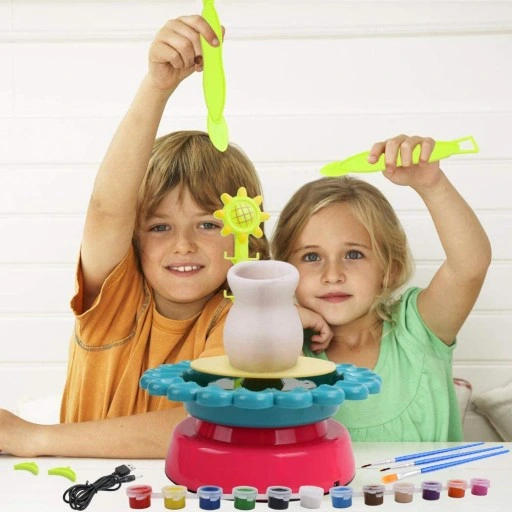 Koło garncarskie zestaw z gliną farbami kreatywny