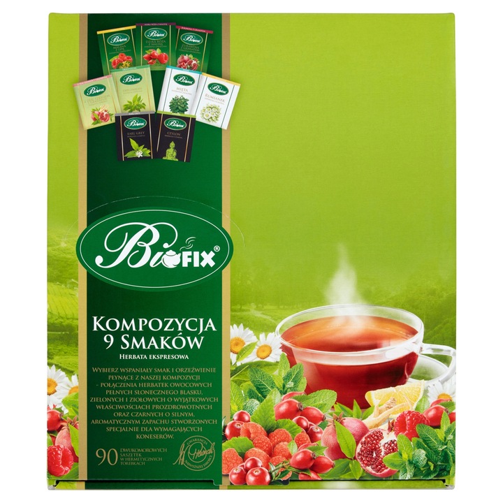 Zestaw herbat w kopertach Bifix 9 smaków 450szt 2g