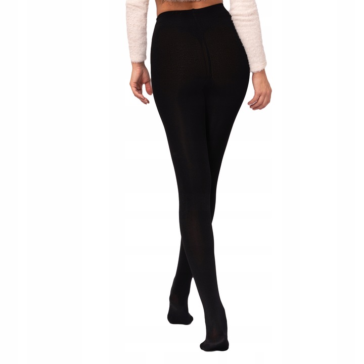 PIRO Rajstopy ocieplane POLARKIEM ciepłe wygodne WEŁNA WIELBŁĄDA czarne