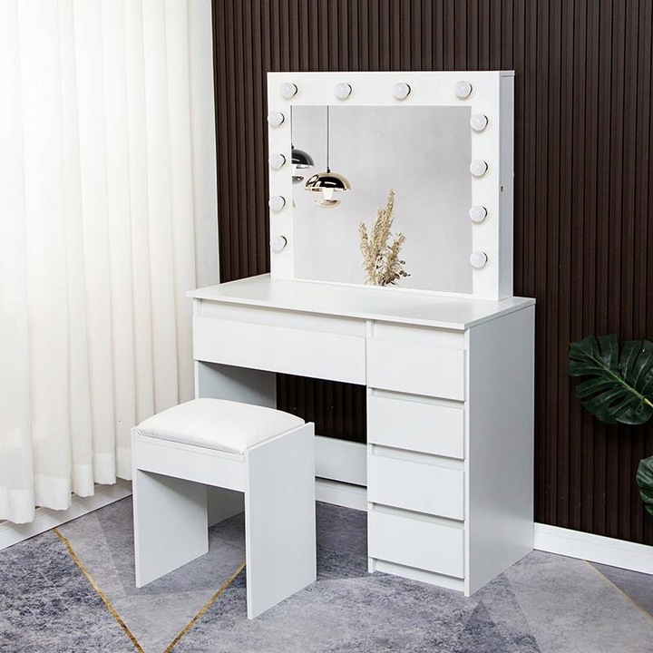 PROMOCJA MIKOŁAJKOWA TOALETKA KOSMETYCZNA z OŚWIETLENIEM LUSTREM