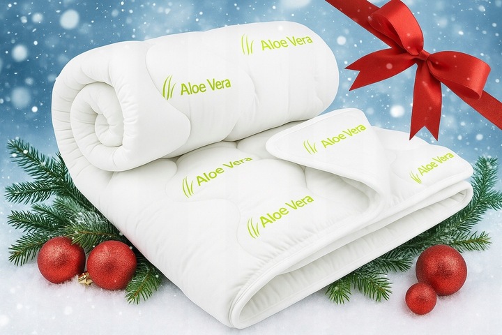 Kołdra Aloe Vera Jesienno-Zimowa Ciepła Puszysta 220x200 Polska Jakość