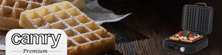 GOFROWNICA 2200W na 2 gofry XXL Timer Głębokie płyty Regulacja