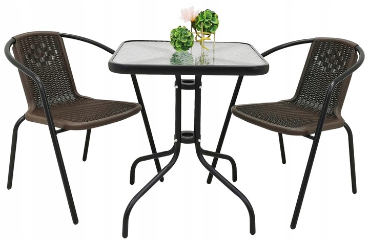 ZESTAW MEBLI OGRODOWYCH TARASU NA BALKON 2x KRZESŁA LORETTO + STÓŁ