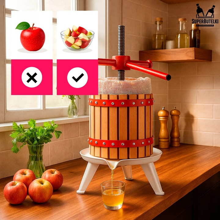 PRASA ŚRUBOWA RĘCZNA do OWOCÓW WINA SOKÓW OLIWY 18 L WYCISKARKA