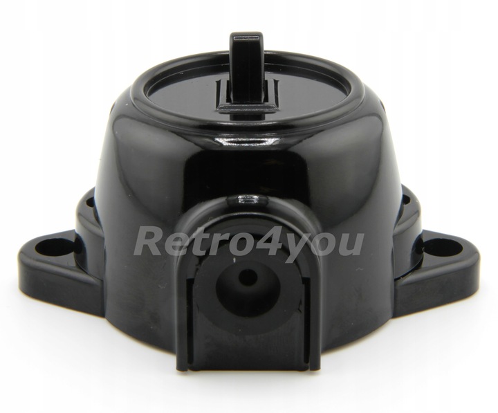 Włącznik czarny retro loft PRL