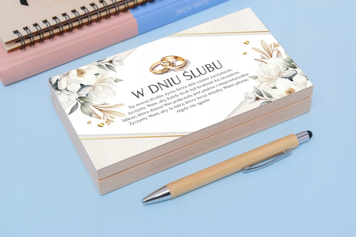 PUDEŁKO NA PIENIĄDZE ŚLUBNE drewniane pudełko z życzeniami na ślub